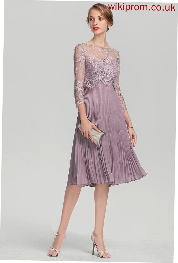 Dress Pleated Addyson Knee-Length Sweetheart Cocktail Dresses A-Line Cocktail Chiffon With