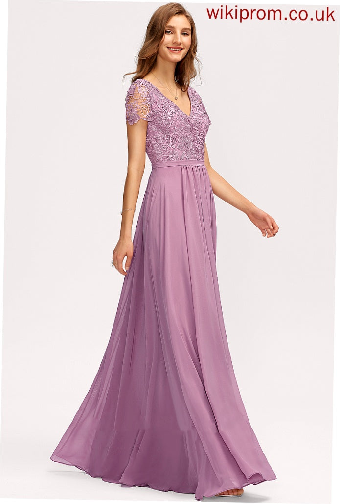 V-neck Embellishment Silhouette Floor-Length A-Line Neckline Length Fabric SplitFront Ursula Bridesmaid Dresses