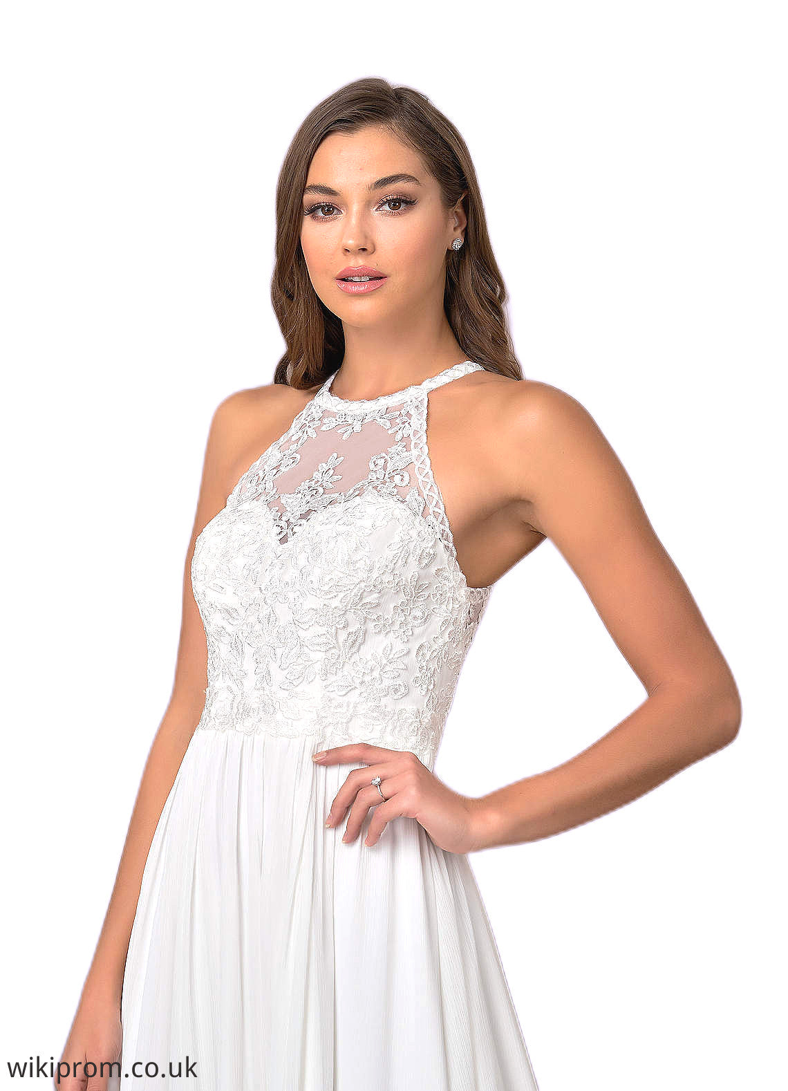 Maria A-Line Lace Chapel Train Dress SWKP0020065