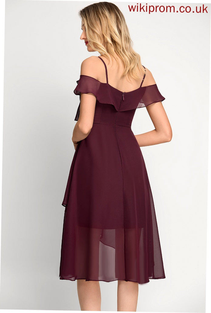 Off-the-Shoulder Dress Asymmetrical A-Line Ashley Cocktail Dresses Chiffon Cocktail