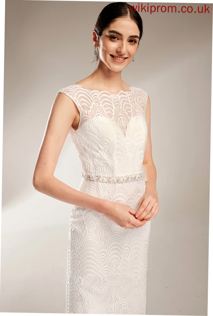 Sequins Wedding Beading Lace With Dress Court Jayla Neck Train Scoop Wedding Dresses Sheath/Column