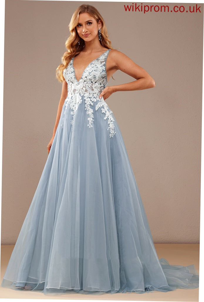 With Court Sequins Ball-Gown/Princess Juliet Train Beading Dress Lace Wedding Dresses Lace Wedding V-neck Tulle