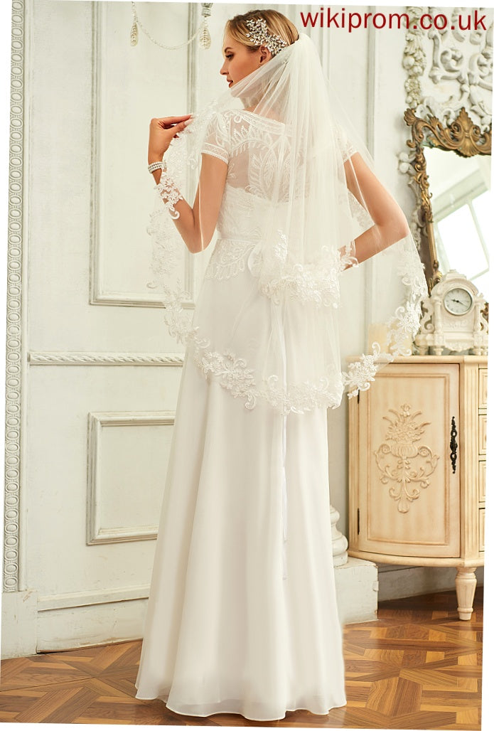 Abbie Lace Scoop With Dress Wedding Dresses Wedding Sequins Floor-Length Chiffon