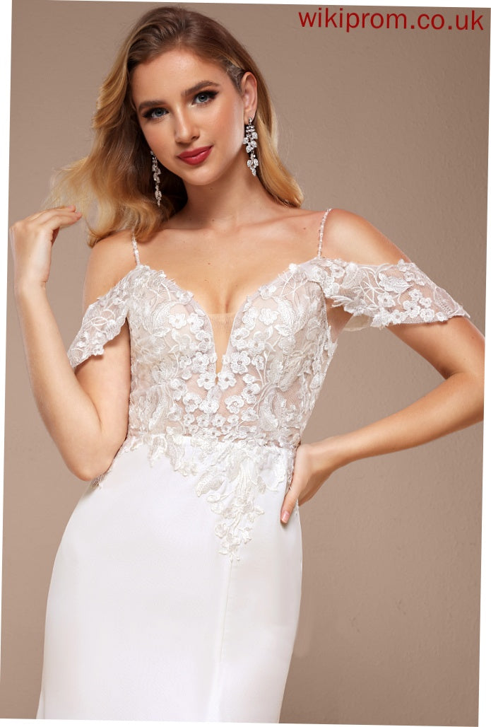 Lace Shoulder With Dress Jazmine Cold Chiffon Trumpet/Mermaid Train Wedding Dresses Wedding Sequins Court