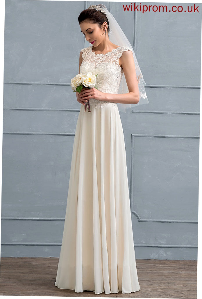 Chiffon Scoop Wedding Dresses Wedding With Sequins A-Line Lace Floor-Length Dress Beading Lauryn