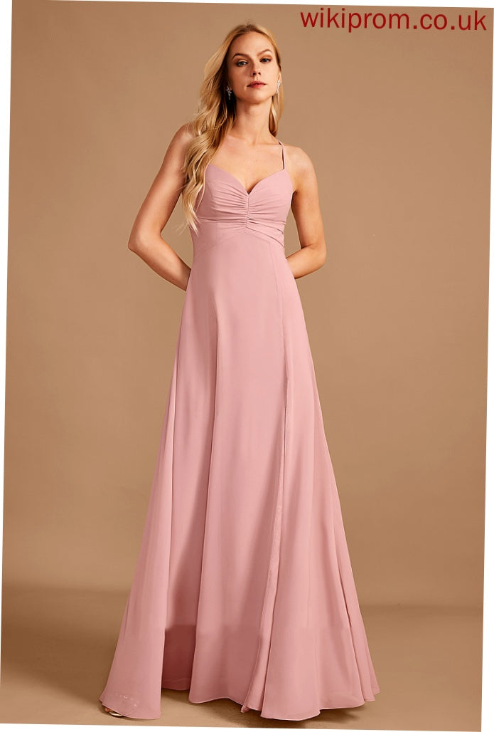 A-Line V-neck Neckline Embellishment Silhouette Floor-Length Fabric SplitFront Length Juliana Floor Length Sleeveless Bridesmaid Dresses