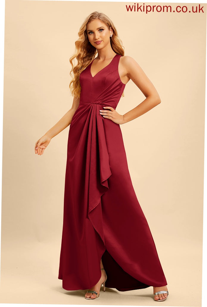 Neckline A-Line SplitFront Floor-Length Fabric Silhouette Length V-neck Embellishment Ruffle Jess Floor Length Bridesmaid Dresses