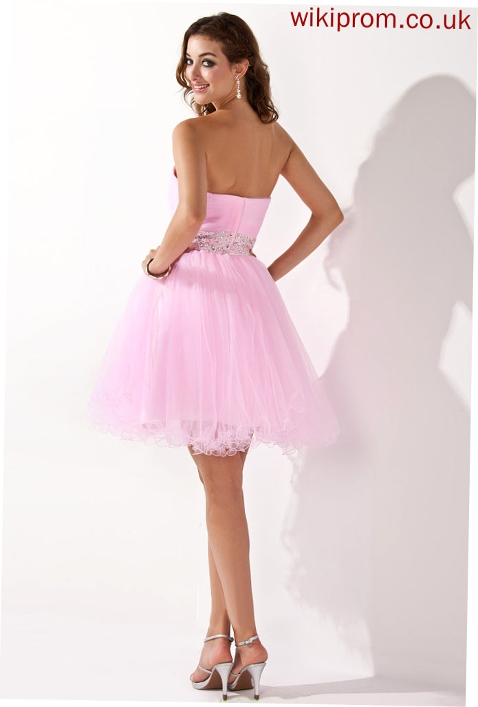 Sweetheart Homecoming Dresses Beading With Homecoming Dress A-Line Tulle Short/Mini Damaris Sequins