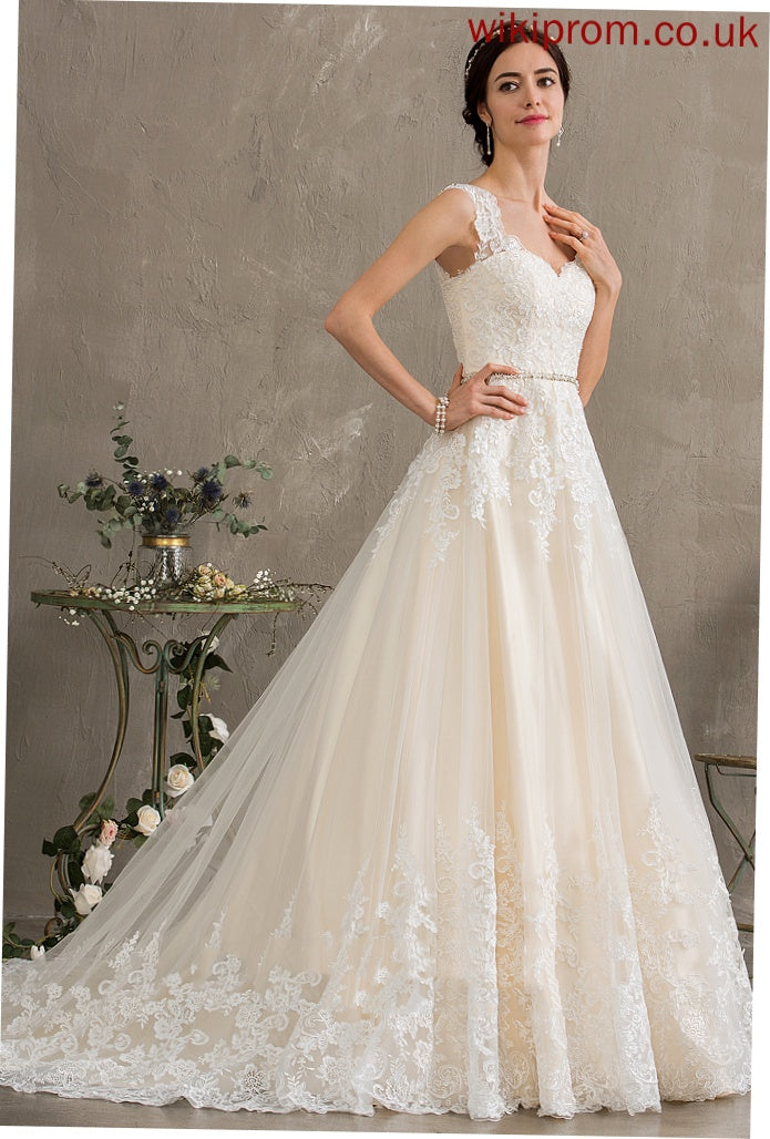 Train Court Beading Dress Sweetheart With Ball-Gown/Princess Tulle Nicola Lace Wedding Dresses Wedding Sequins