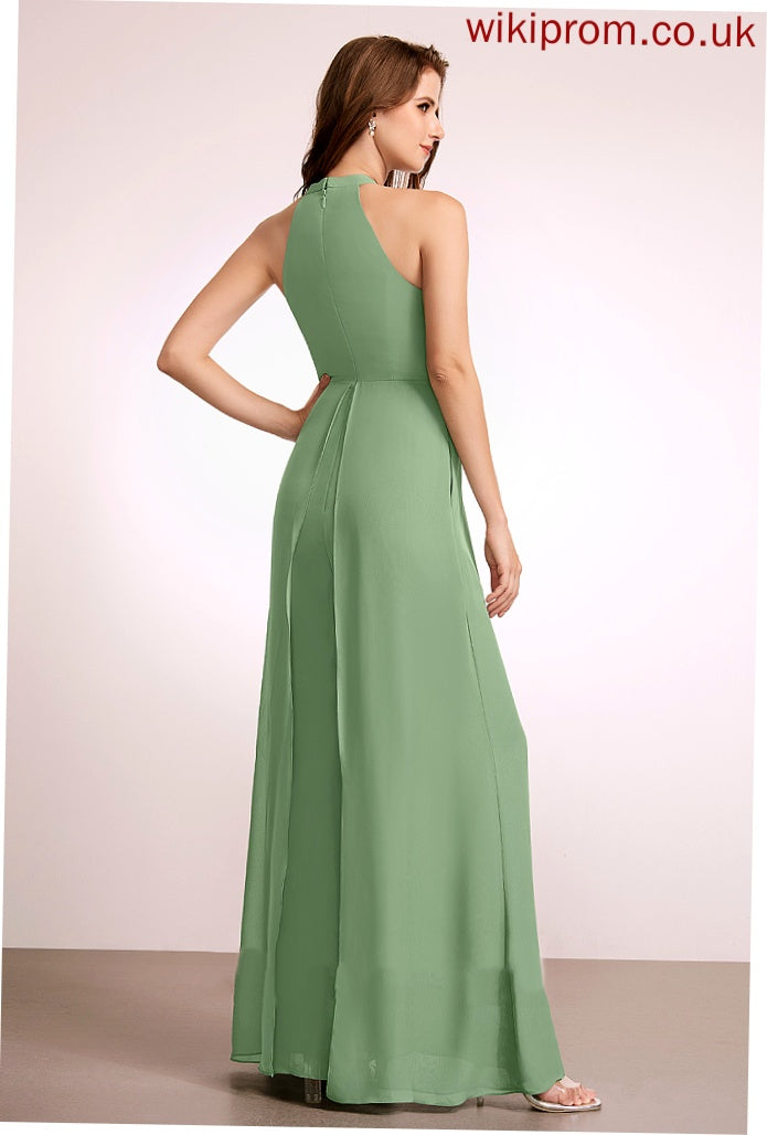 HighNeck Neckline Length Fabric Floor-Length Bow(s) Embellishment Straps Marlee Bridesmaid Dresses