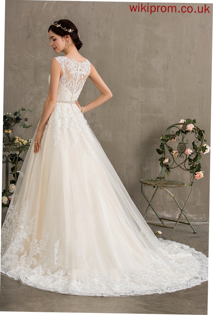 Train Court Beading Dress Sweetheart With Ball-Gown/Princess Tulle Nicola Lace Wedding Dresses Wedding Sequins