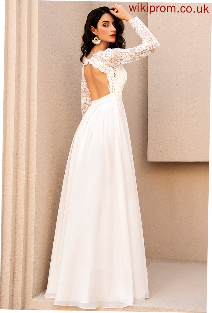 Wedding Wedding Dresses Summer V-neck Floor-Length Chiffon A-Line Dress