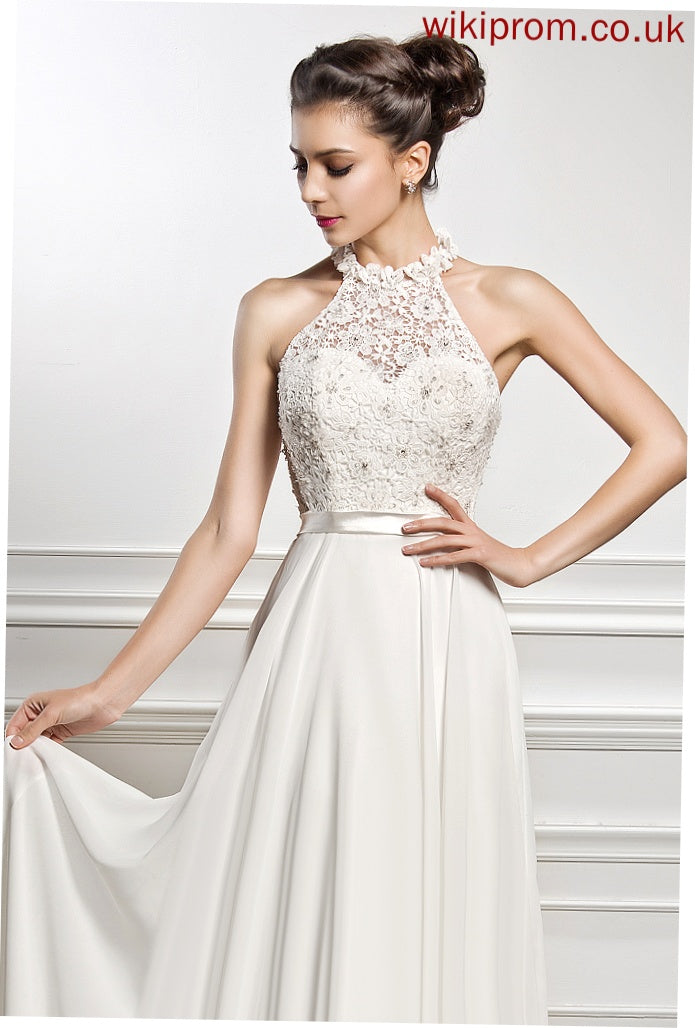 Dress Chiffon Lace Wedding Lola Sequins Beading With A-Line Floor-Length Wedding Dresses