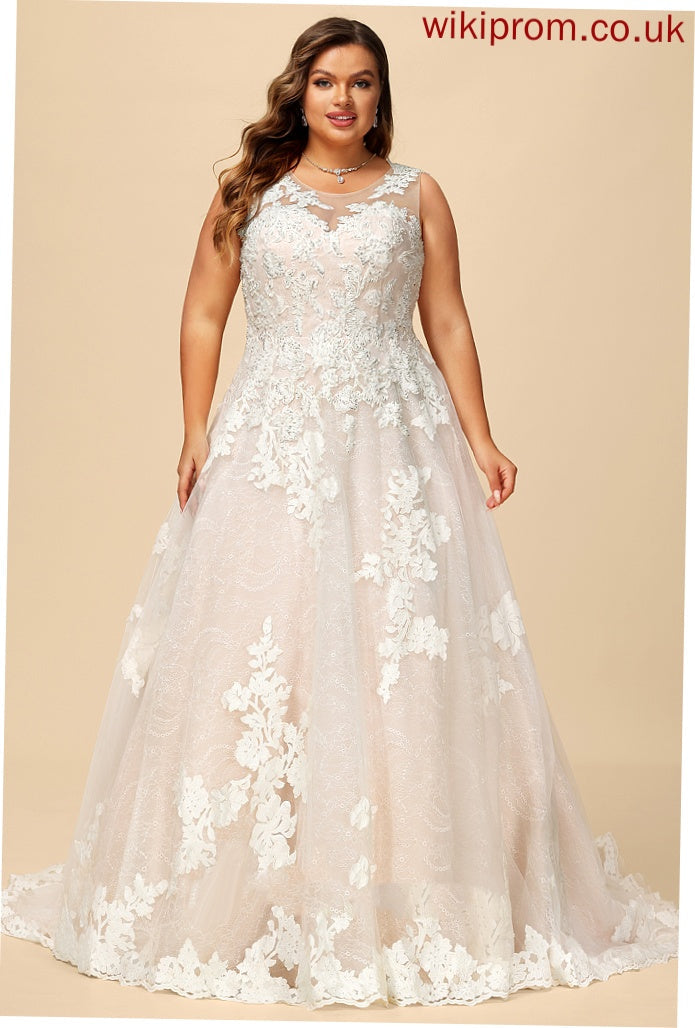 Court Nora Lace With Ball-Gown/Princess Wedding Dresses Tulle Beading Wedding Sequins Dress Train Illusion