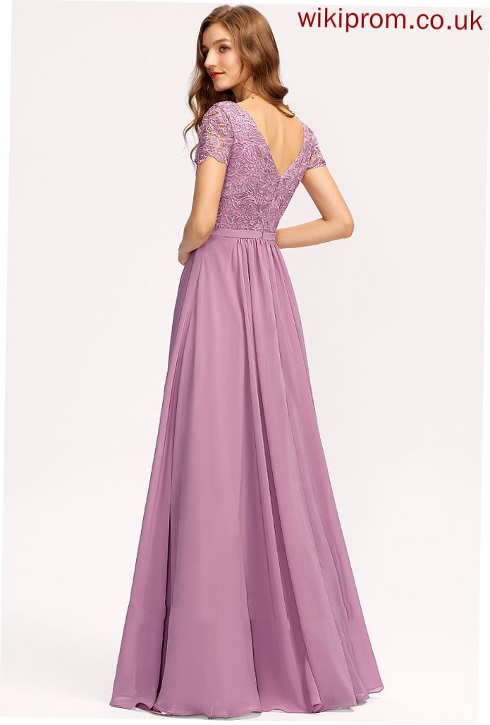 V-neck Embellishment Silhouette Floor-Length A-Line Neckline Length Fabric SplitFront Ursula Bridesmaid Dresses