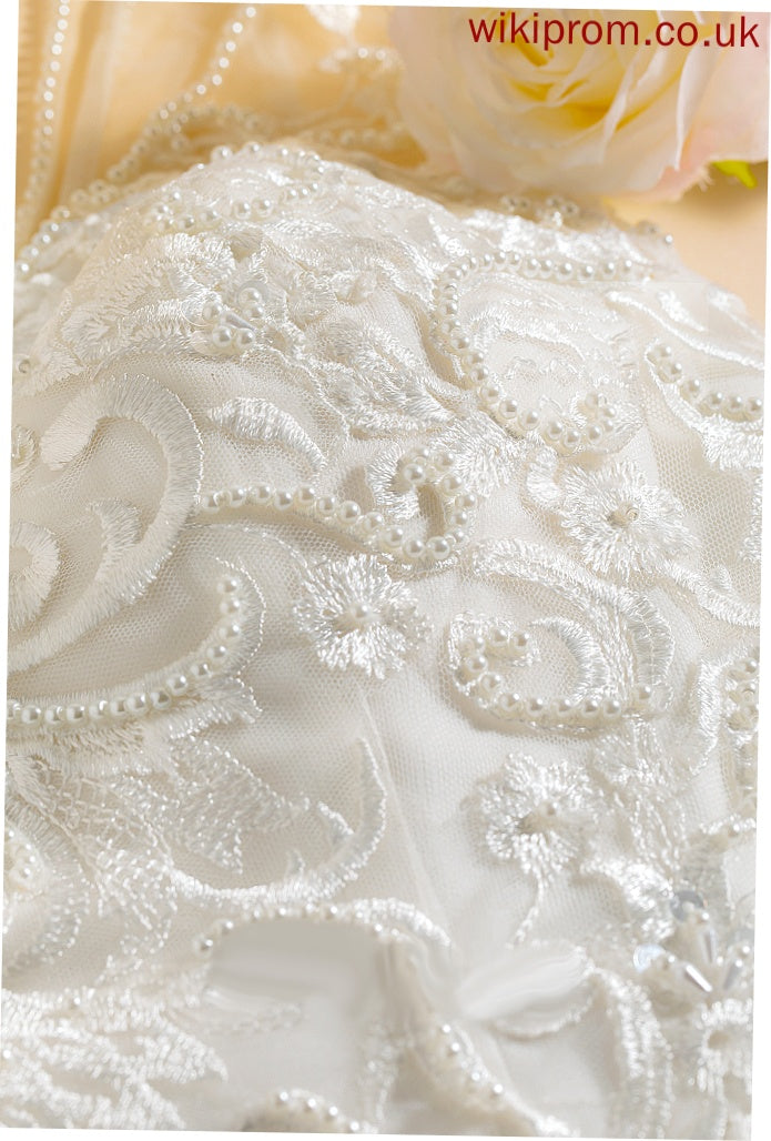 Chiffon Split Train With Wedding Dresses Beading Sweep Cierra A-Line Sequins Wedding Front Dress V-neck Lace