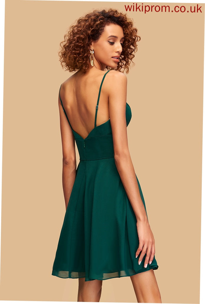 Homecoming Short/Mini A-Line Dress Chiffon Iliana V-neck Homecoming Dresses