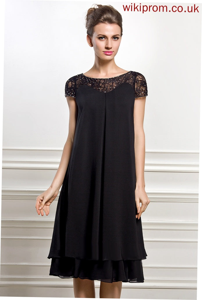 Neck Empire Round Chiffon Dresses Formal Dresses Kayla