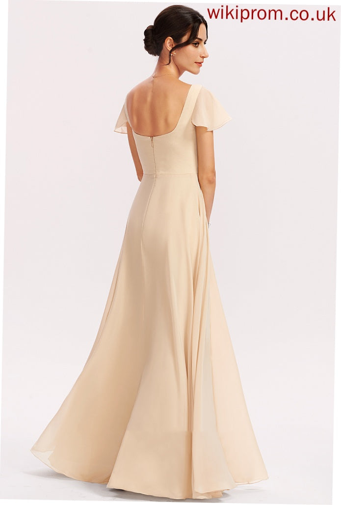 A-Line SquareNeckline Neckline CascadingRuffles Length Floor-Length Embellishment Fabric Silhouette Noelle Bridesmaid Dresses