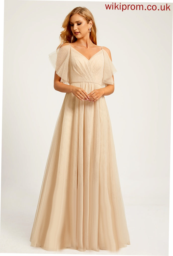 Length Fabric Silhouette Straps&Sleeves V-neck A-Line Tulle Neckline Floor-Length Kenya Floor Length Sheath/Column Bridesmaid Dresses