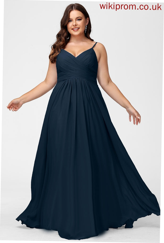 Yuliana Chiffon With Prom Dresses V-neck Pleated A-Line Floor-Length