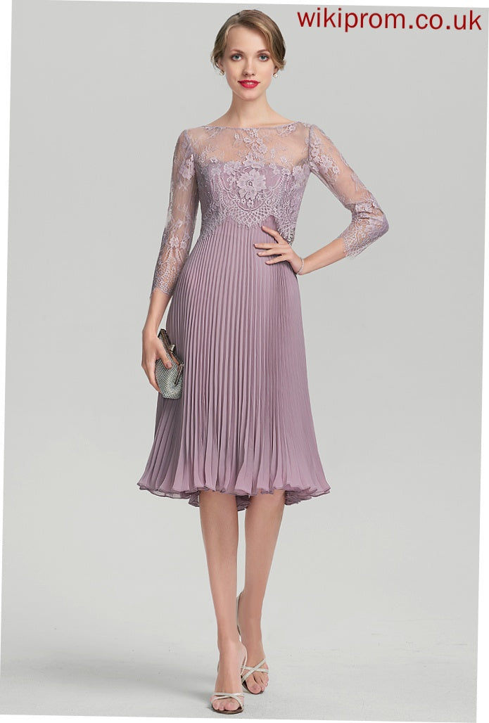 Dress Pleated Addyson Knee-Length Sweetheart Cocktail Dresses A-Line Cocktail Chiffon With