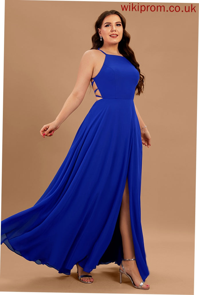 Chiffon Scoop Helga A-Line Prom Dresses Floor-Length