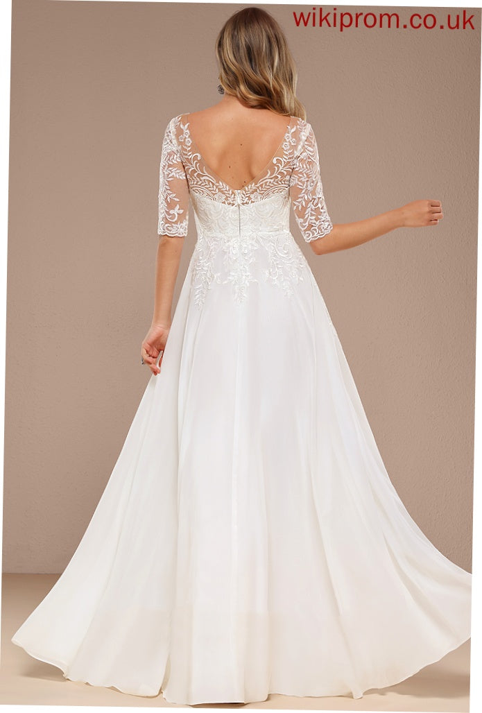 Annabel Wedding Dresses A-Line Dress Chiffon Floor-Length Wedding V-neck Lace