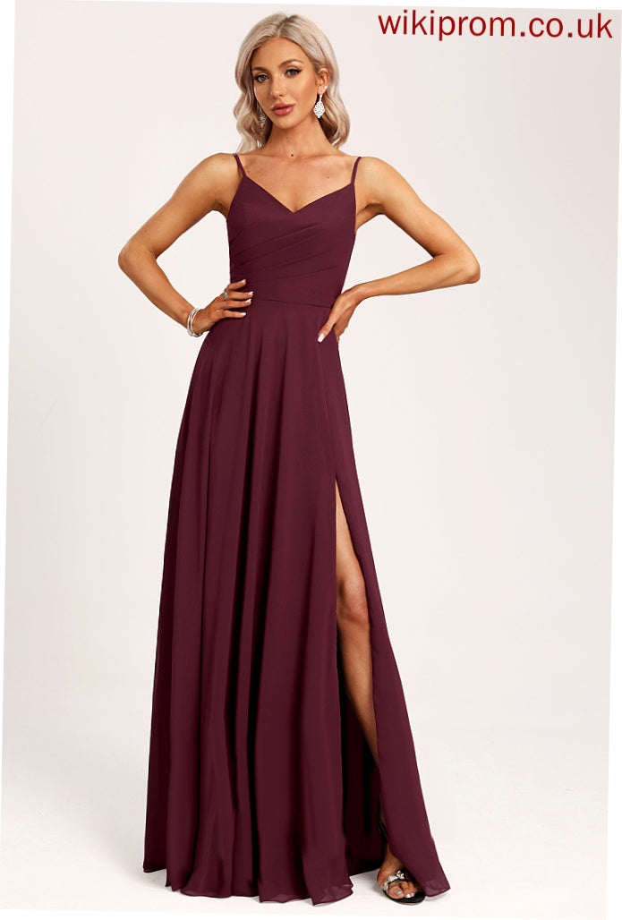 V-neck Neckline Straps&Sleeves A-Line Length Fabric Floor-Length Silhouette Kelsie Bridesmaid Dresses