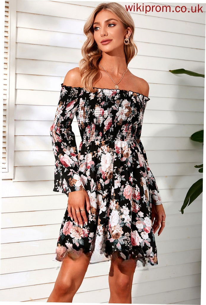 Chiffon Sleeves Club Dresses Shoulder Long Mini the Off A-line Vacation Lois Dresses