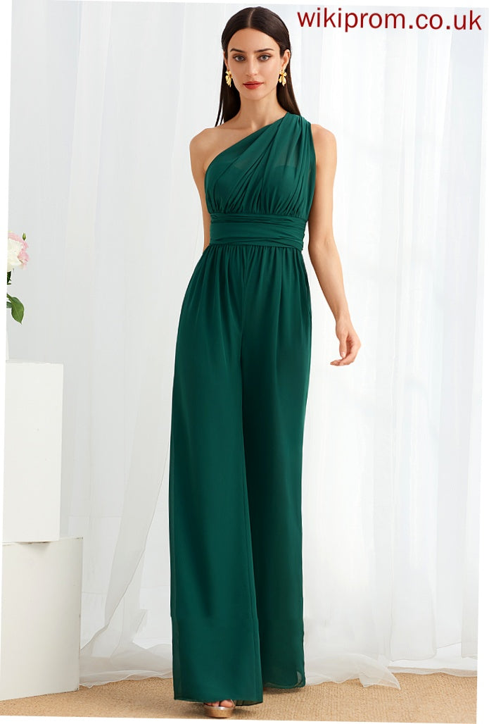 Straps Ruffle Floor-Length V-neck Fabric Length Embellishment Neckline Halter One-Shoulder HighNeck Jenna Bridesmaid Dresses