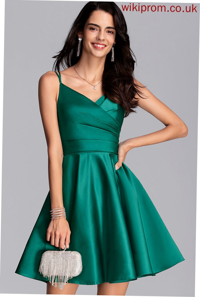 Satin V-Neck Dresses Hayley A-line Formal Dresses