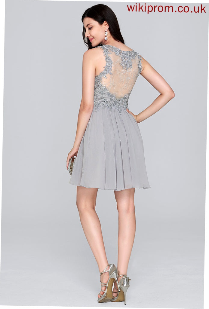 Short/Mini Sweetheart Homecoming With A-Line Homecoming Dresses Beading Elva Sequins Lace Chiffon Dress