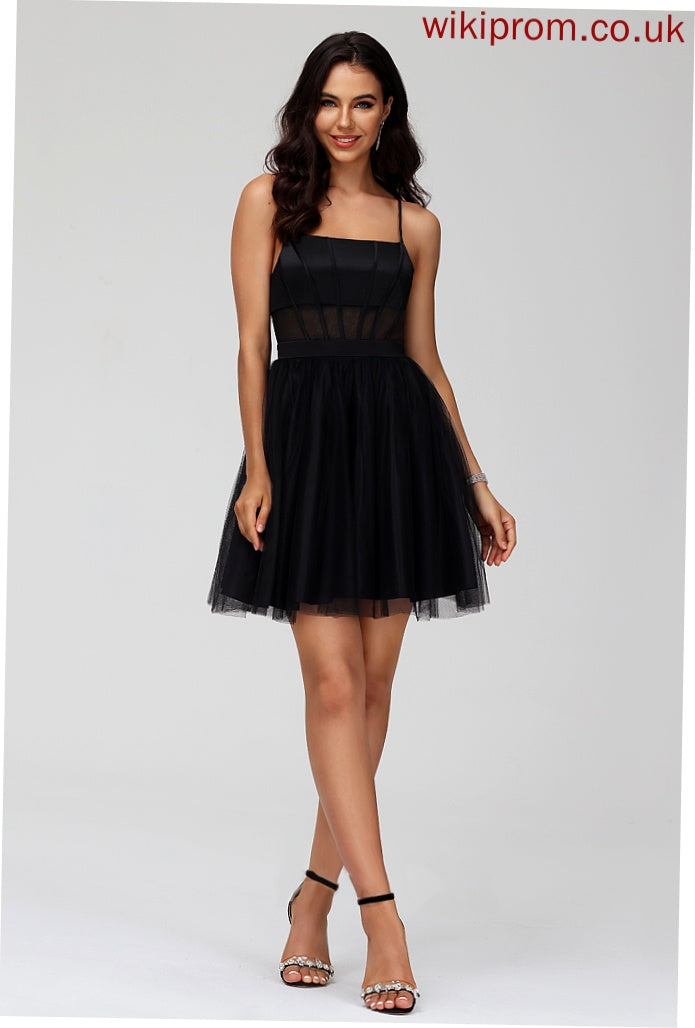 Katherine Square Dress Tulle Homecoming Homecoming Dresses Neckline Short/Mini A-Line