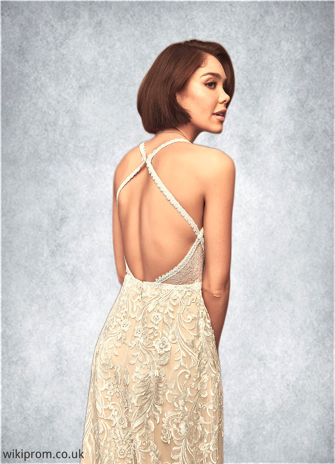 Eleanor A-Line Lace Chapel Train Dress SWKP0020128