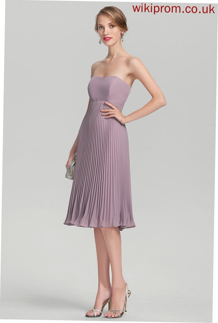 Dress Pleated Addyson Knee-Length Sweetheart Cocktail Dresses A-Line Cocktail Chiffon With