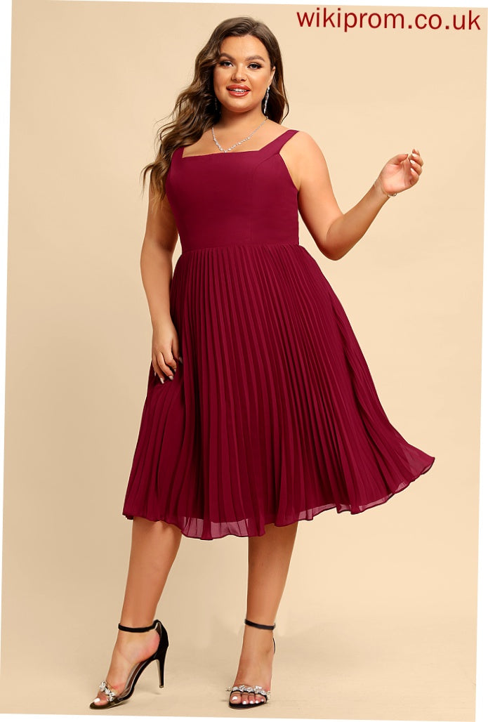 A-line Chiffon Formal Dresses Jazlene Neck Dresses Square