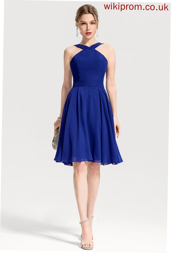 Dress Cocktail Elizabeth Knee-Length V-neck A-Line Cocktail Dresses Chiffon