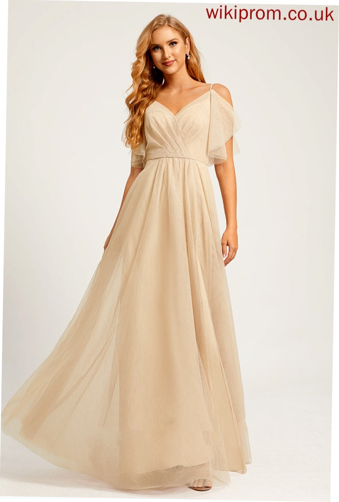 A-Line V-neck Length Floor-Length Fabric Neckline SplitFront Silhouette Embellishment Makenzie Sleeveless Scoop Bridesmaid Dresses