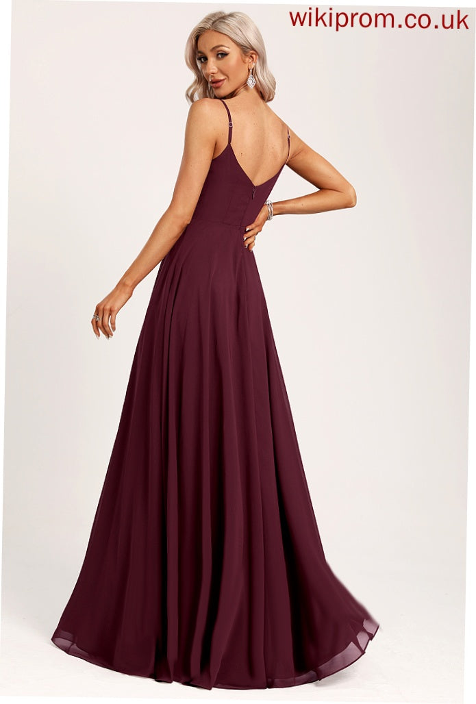 V-neck Neckline Straps&Sleeves A-Line Length Fabric Floor-Length Silhouette Kelsie Bridesmaid Dresses