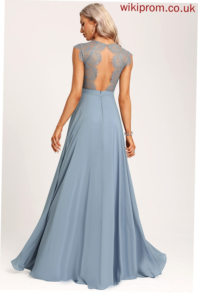 Fabric Neckline Straps&Sleeves A-Line Floor-Length Length Silhouette Scoop Alisha Bridesmaid Dresses