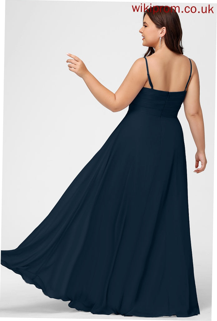 Yuliana Chiffon With Prom Dresses V-neck Pleated A-Line Floor-Length