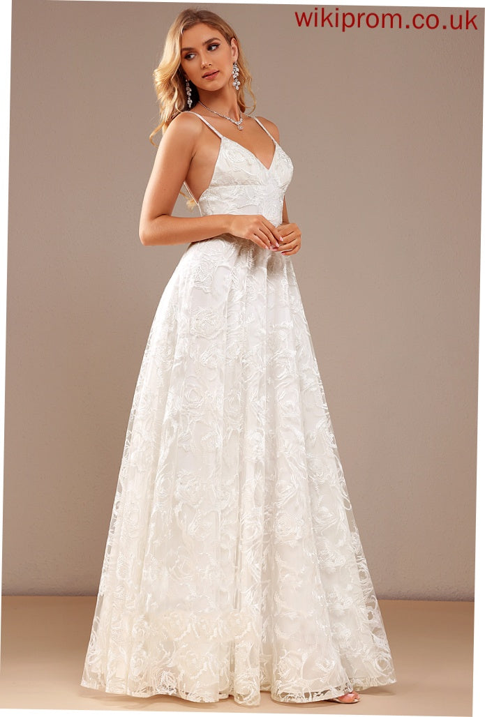 Damaris Dress Wedding Dresses With Wedding Floor-Length Split A-Line Front Lace V-neck