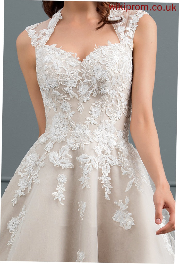 Sweetheart Lace Wedding With Tulle Sequins Hallie Dress Tea-Length Ball-Gown/Princess Wedding Dresses