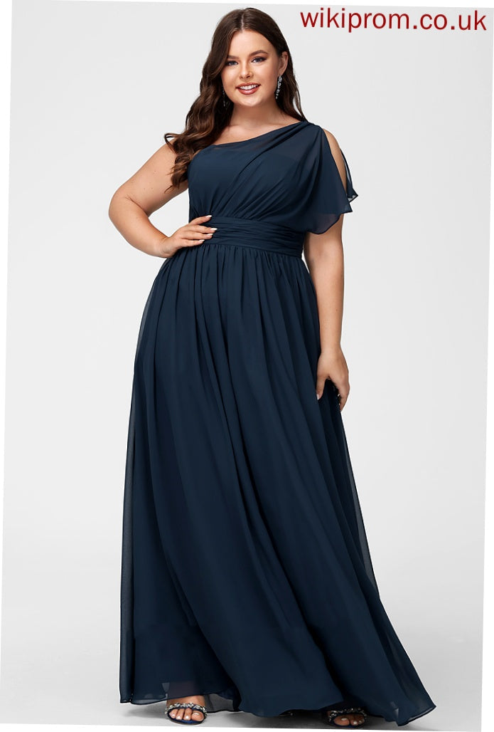 A-Line Embellishment Fabric Floor-Length Neckline Length One-Shoulder Ruffle Silhouette Nia Bridesmaid Dresses