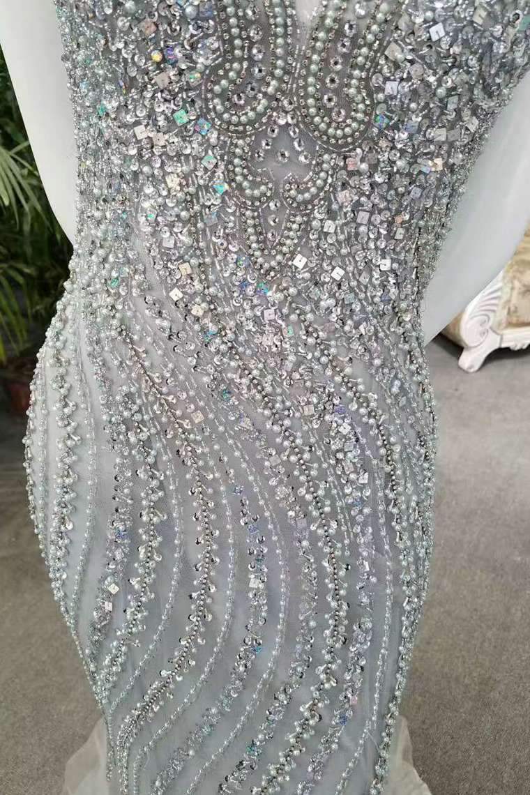 Bling Bling Mermaid Prom Dresses Zipper Up Off The Shoulder With Beadings And Rhinestones