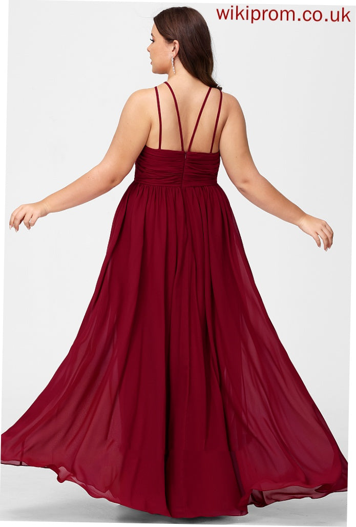 Scoop Embellishment Fabric Silhouette Ruffle A-Line Length Neckline Floor-Length Camryn Sleeveless Knee Length Bridesmaid Dresses