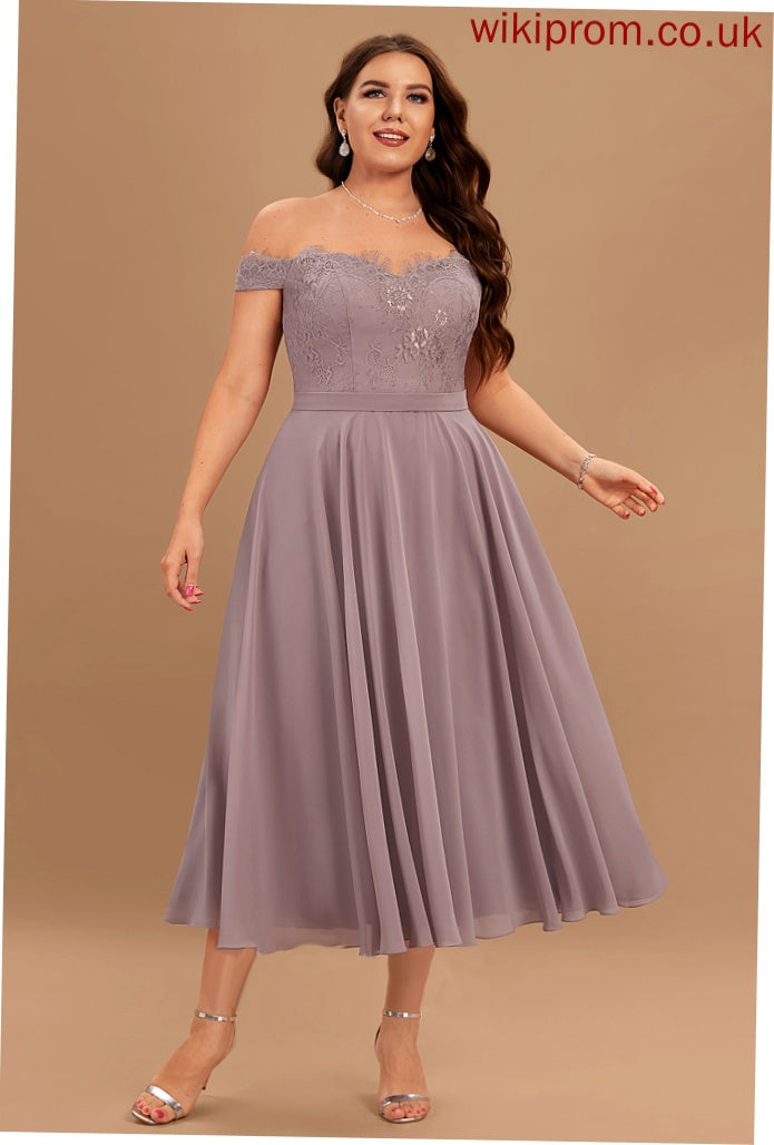 Dress Tea-Length A-Line Homecoming Chiffon Off-the-Shoulder Beading Sal With Homecoming Dresses Lace