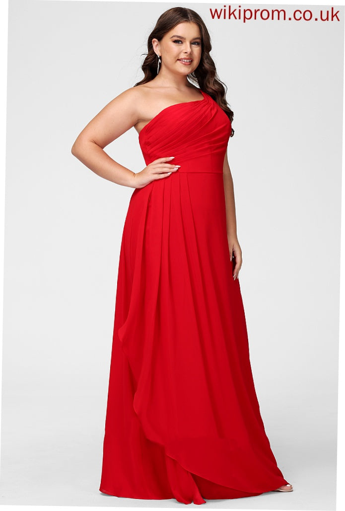 Embellishment Length Floor-Length Fabric A-Line SplitFront Ruffle Neckline One-Shoulder Silhouette Aria Sleeveless Bridesmaid Dresses