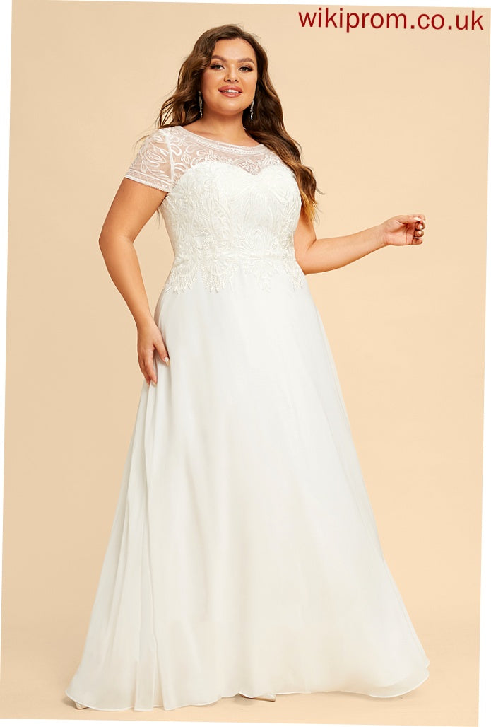 Abbie Lace Scoop With Dress Wedding Dresses Wedding Sequins Floor-Length Chiffon